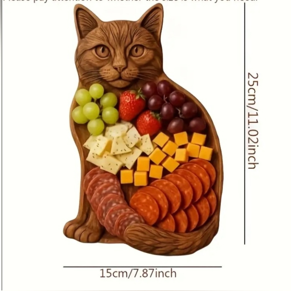 Wooden Cat-Shaped Charcuterie Board - Picture 4 of 4